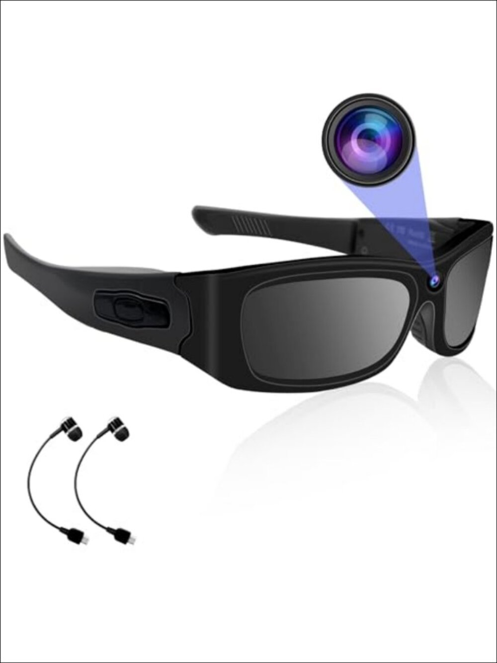 HD 1080P Sport Camera Sunglasses Video Recorder with Bluetooth Earphones
